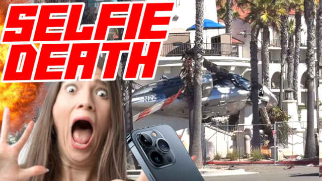 Idiot Filming A Helicopter Crashing Almost Gets Killed
